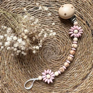 Personalisierte Schnullerkette „Pastellblüte Rosé“ • Bastelset