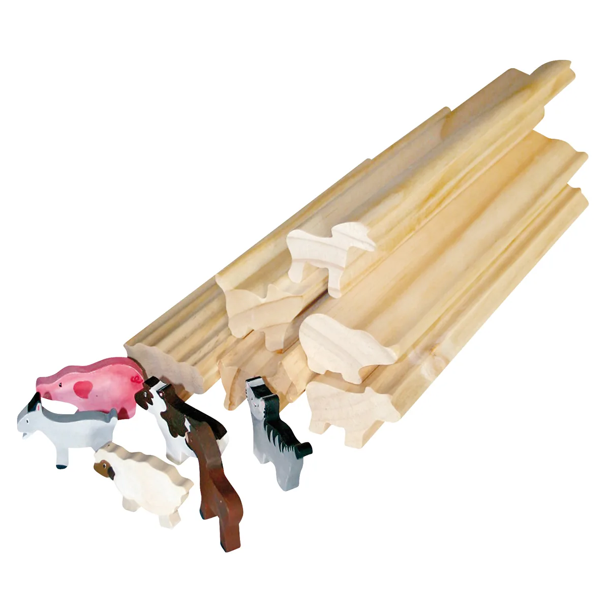 Profilholz Bauernhoftiere 6er Set — Eduplay padagogisches Spielzeug Kita