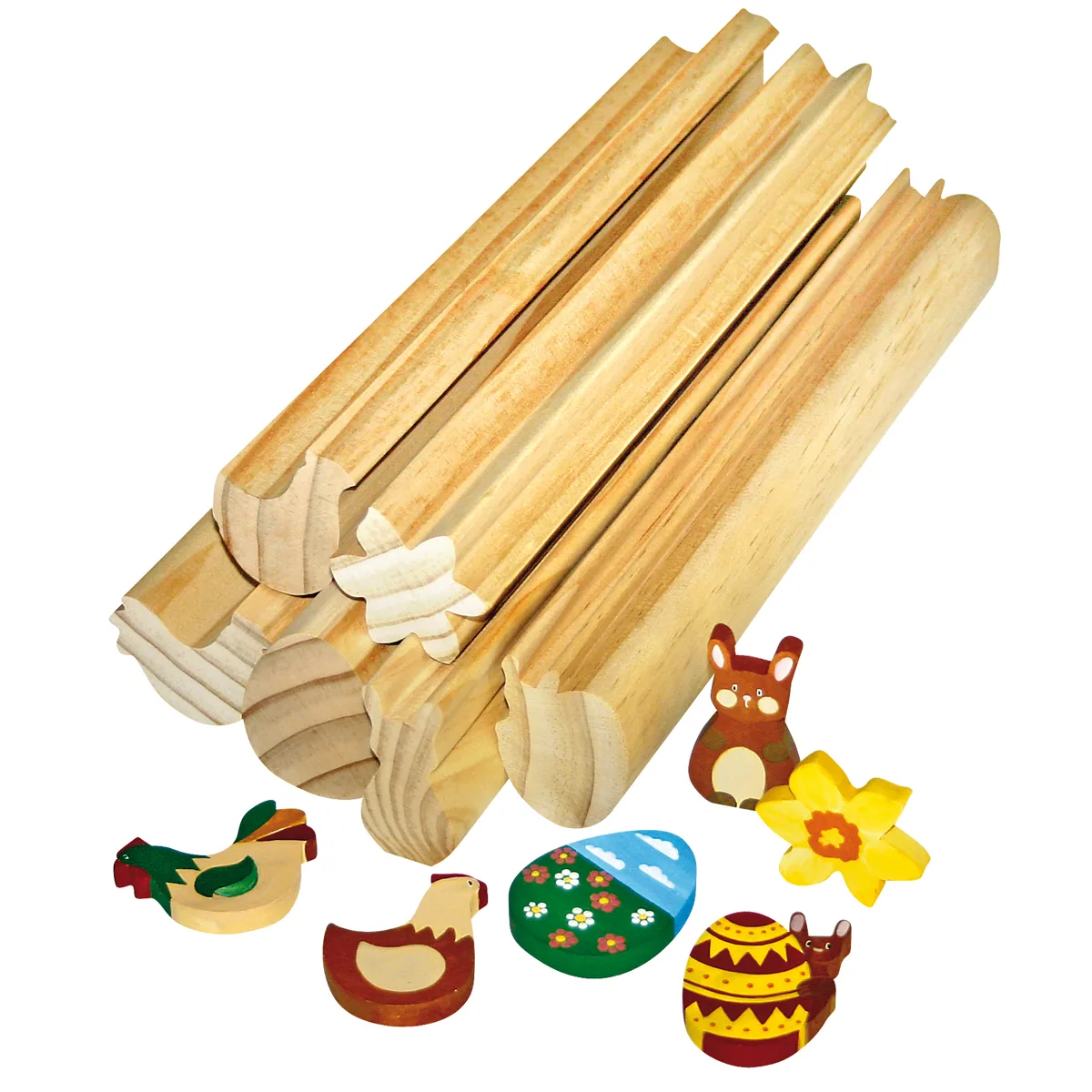 Profilholz Ostern 6er Set — Eduplay padagogisches Spielzeug Kita