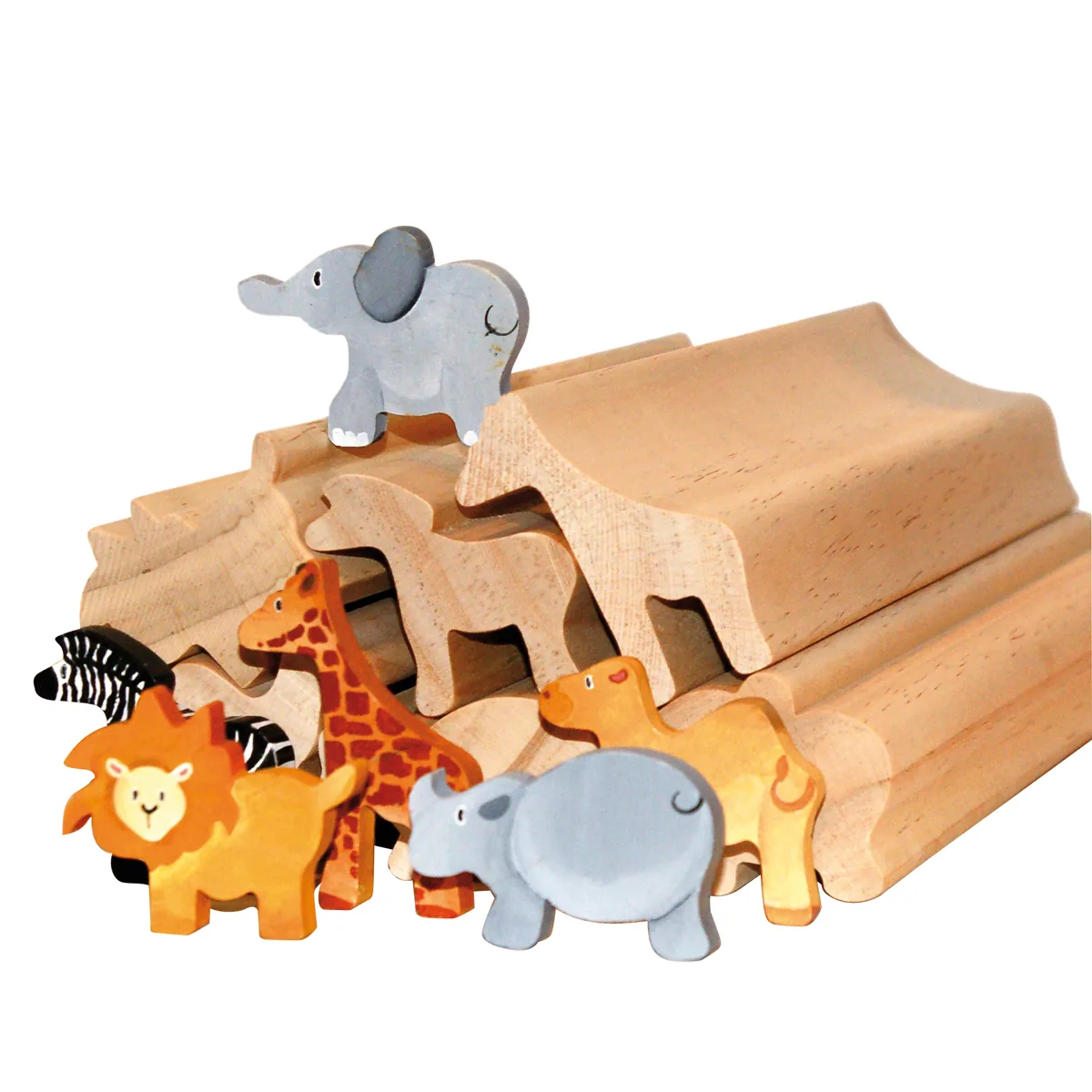 Profilholz Wildtiere 6er Set — Eduplay padagogisches Spielzeug Kita