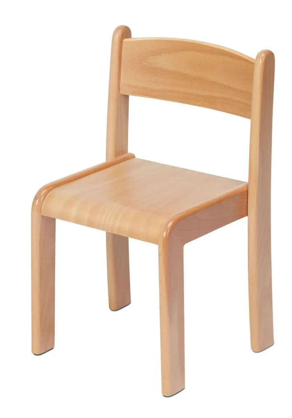 Stapelbarer Stuhl aus Buchenholz - 4er-Pack (Sitzhöhe 310 mm) — Millhouse Lernspielzeug Schule