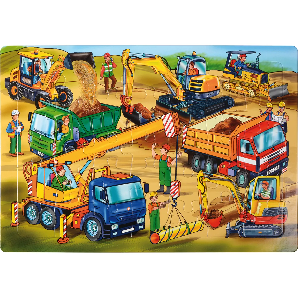 Puzzle Baumaschinen — Eduplay padagogisches Spielzeug Kita
