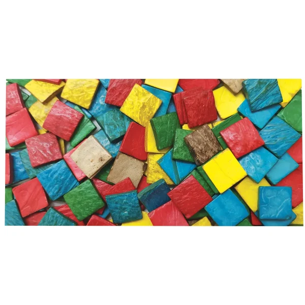 Quadrate aus Kokosnussschalen bunt 150g — Eduplay padagogisches Spielzeug Kita Quadrate aus Kokosnussschalen bunt 150g — Eduplay padagogisches Spielzeug Kita