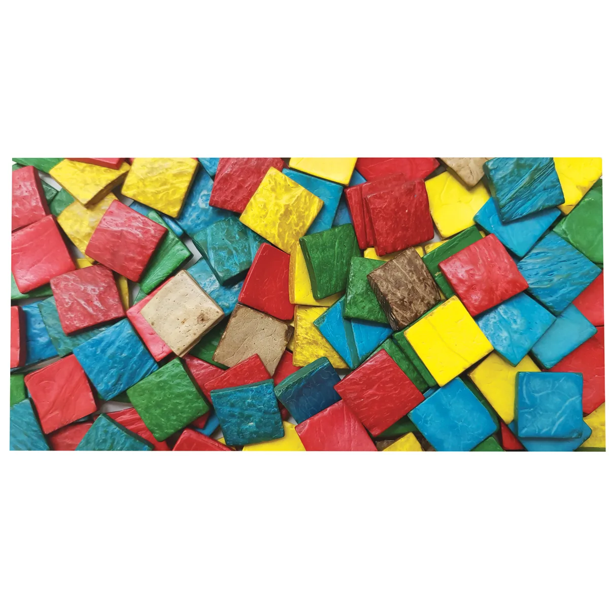 Quadrate aus Kokosnussschalen bunt 150g — Eduplay padagogisches Spielzeug Kita Quadrate aus Kokosnussschalen bunt 150g — Eduplay padagogisches Spielzeug Kita