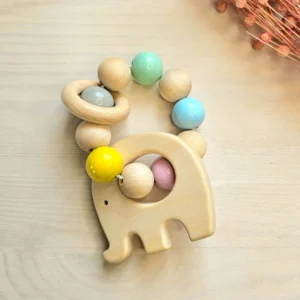 Rassel mit Holzperlen „Elefant“  Bastelset