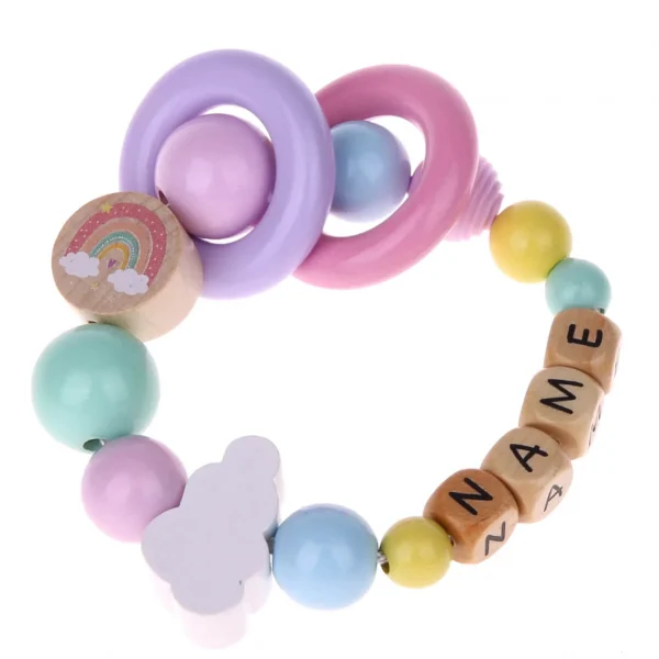 Regenbogen-Greifling Bastelset rosa — Kiki-Ena Bastelmaterial Naturholz