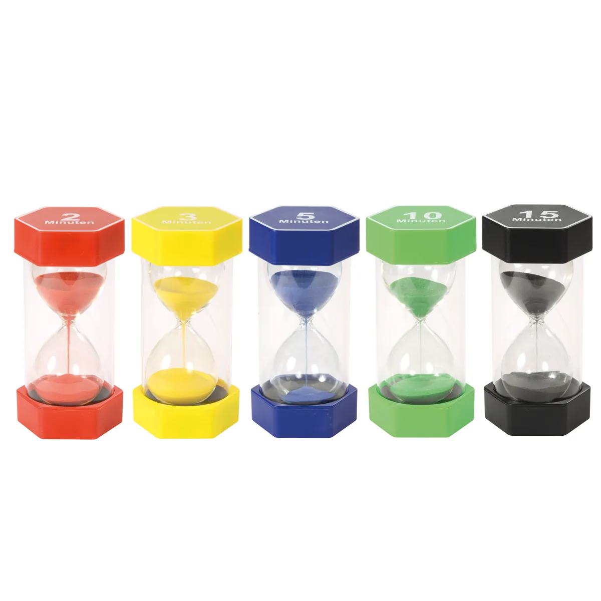 Riesen Sanduhren-Set 2, 3, 5, 10, 15 min — Eduplay padagogisches Spielzeug Kita Riesen Sanduhren-Set 2, 3, 5, 10, 15 min — Eduplay padagogisches Spielzeug Kita