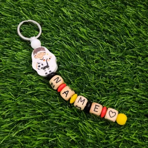 Schlüsselanhänger Fußballer Bastelset • weiß — Kiki-Ena Bastelmaterial Naturholz