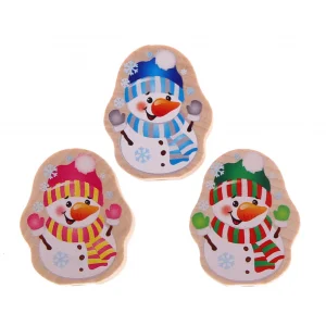 Schneemann Motivperle natur — Kiki-Ena Bastelmaterial Naturholz