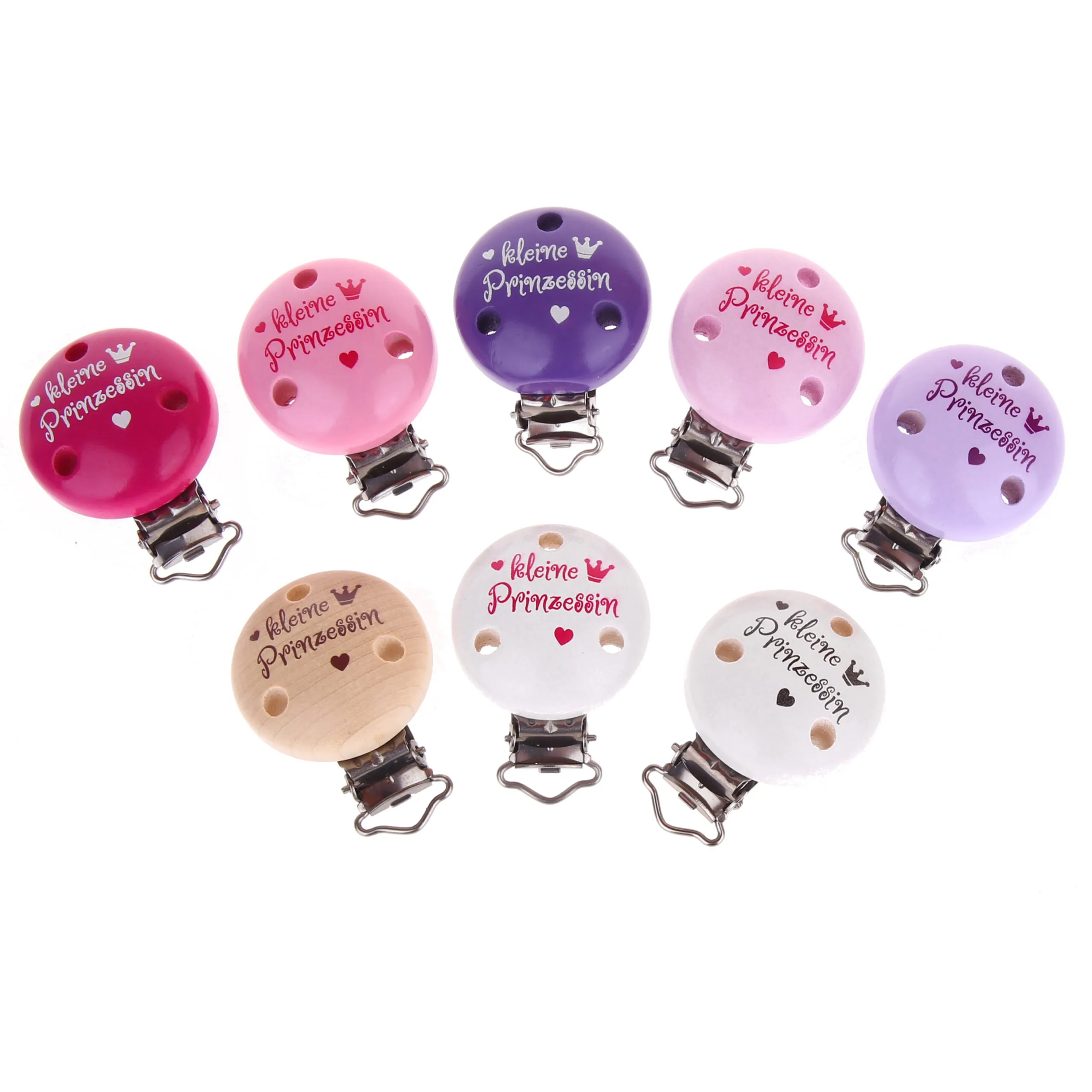 Schnullerclip kleine Prinzessin — Kiki-Ena Bastelmaterial Naturholz