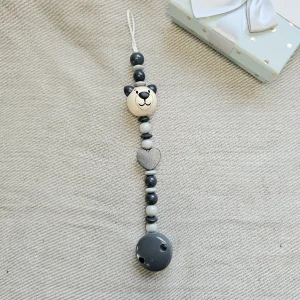 Schnullerkette Bastelset grau II — Kiki-Ena Bastelmaterial Naturholz