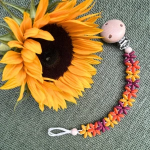 Schnullerkette "Blumenranke Indian Summer" • Bastelset — Kiki-Ena Bastelmaterial Naturholz