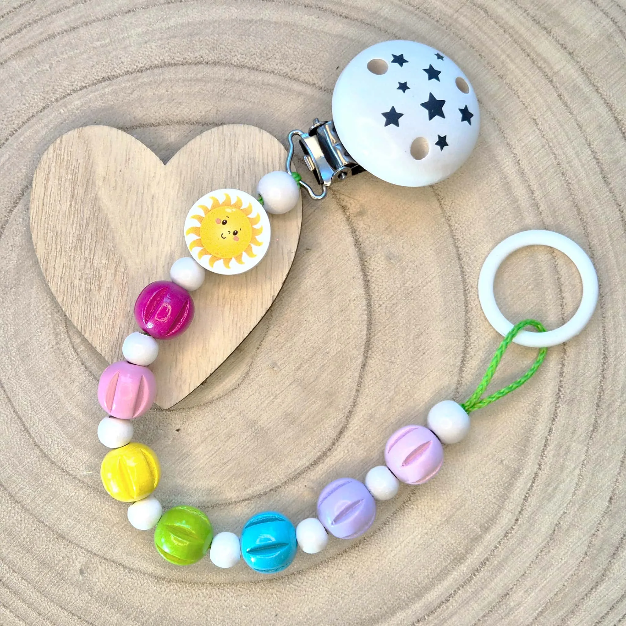 Schnullerkette "Sunny" • Bastelset — Kiki-Ena Bastelmaterial Naturholz