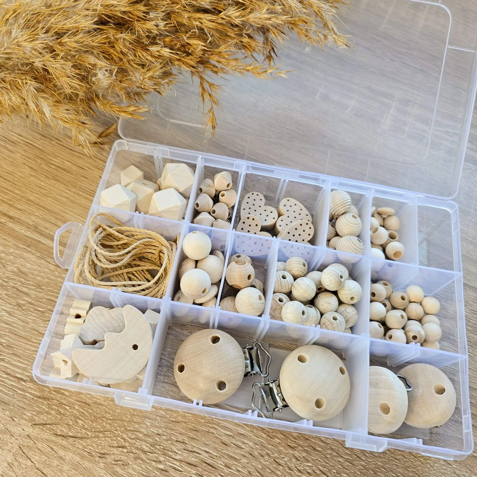 Schnullerketten Starterset "Natur" — Kiki-Ena Bastelmaterial Naturholz