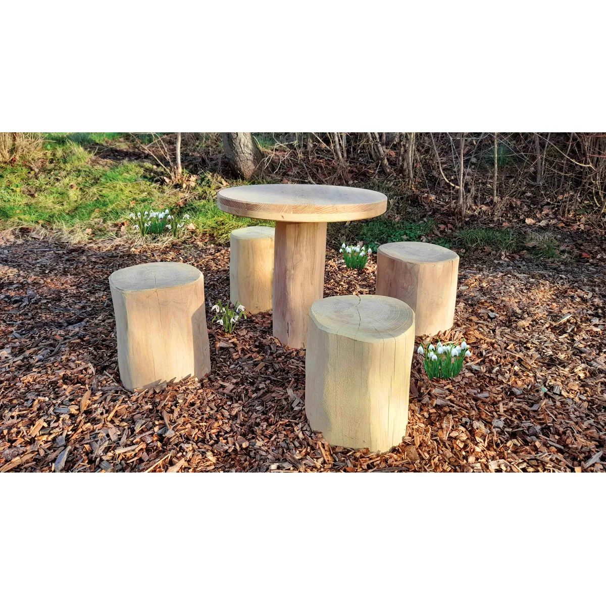 Sitzgruppe Robinie — Kiki-Ena Bastelmaterial Naturholz