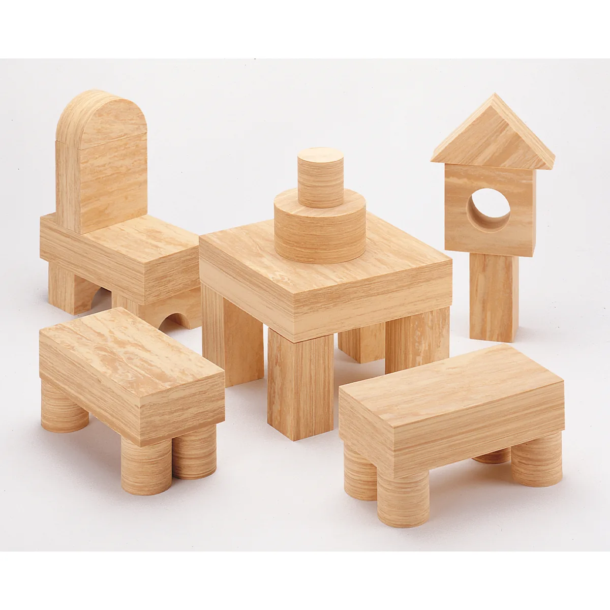 Soft Wood Bausteine 152-tlg. — Kiki-Ena Bastelmaterial Naturholz