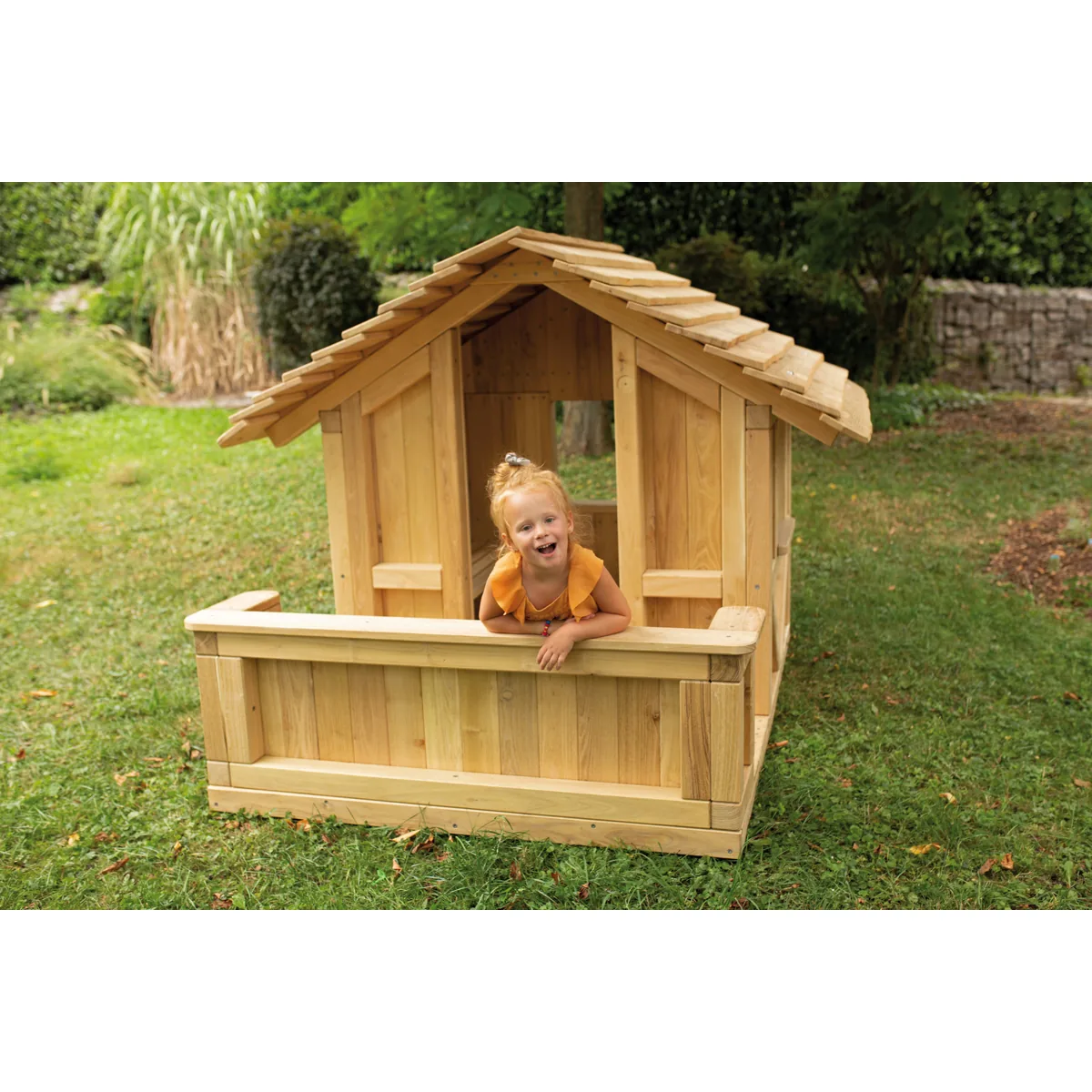 Spielhaus Robinchen mit Terrasse — Kiki-Ena Bastelmaterial Naturholz Spielhaus Robinchen mit Terrasse — Kiki-Ena Bastelmaterial Naturholz