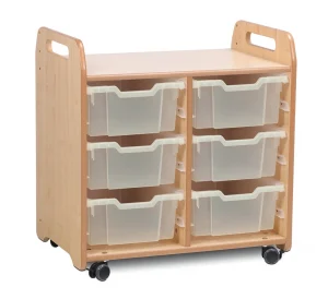 Tablettaufbewahrungseinheit (2 Spalten) mit 6 tiefen Tabletts
