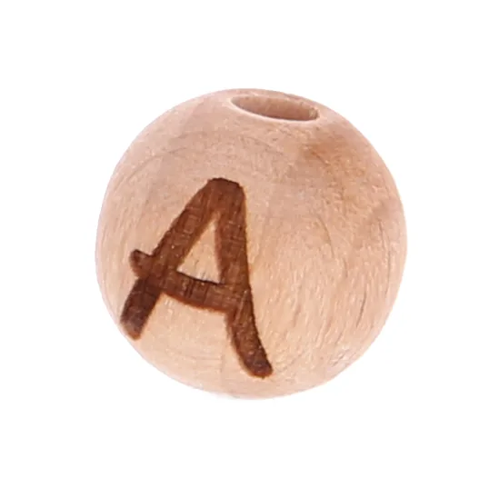 Buchstabenperlen 12mm mit Lasergravur - vertikal gebohrt A — Kiki-Ena Bastelmaterial Naturholz Buchstabenperlen 12mm mit Lasergravur - vertikal gebohrt A — Kiki-Ena Bastelmaterial Naturholz