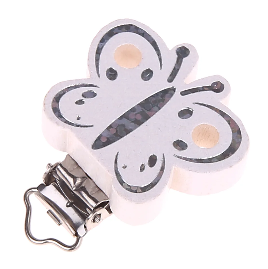 Schmetterlingclip Glitzer weiss — Kiki-Ena Bastelmaterial Naturholz Schmetterlingclip Glitzer weiss — Kiki-Ena Bastelmaterial Naturholz
