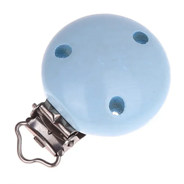 Holzclip / Schnullerclip Ø35mm babyblau — Kiki-Ena Bastelmaterial Naturholz Holzclip / Schnullerclip Ø35mm babyblau — Kiki-Ena Bastelmaterial Naturholz