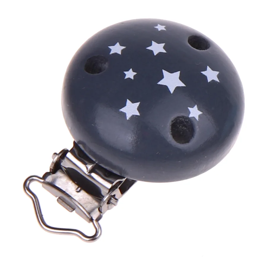 Sternchen Schnullerclip 35mm - SALE grau — Kiki-Ena Bastelmaterial Naturholz