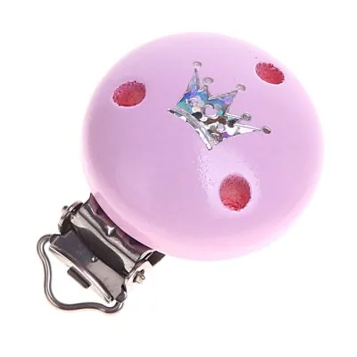 Motivclip Glitzerkrone rosa — Kiki-Ena Bastelmaterial Naturholz