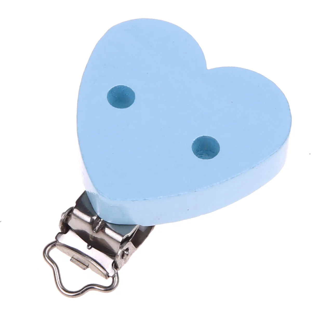 Herzclip babyblau — Kiki-Ena Bastelmaterial Naturholz