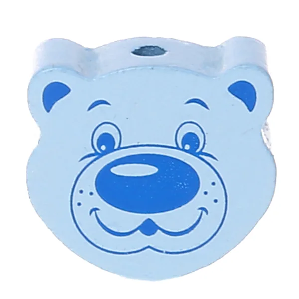 Motivperle Bär babyblau — Kiki-Ena Bastelmaterial Naturholz