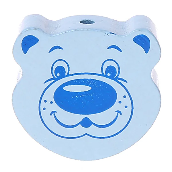 Motivperle Bärchen babyblau — Kiki-Ena Bastelmaterial Naturholz