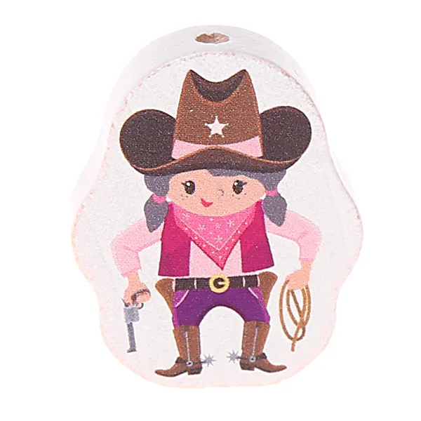 Motivperle Cowboy/Cowgirl Cowgirl — Kiki-Ena Bastelmaterial Naturholz Motivperle Cowboy/Cowgirl Cowgirl — Kiki-Ena Bastelmaterial Naturholz