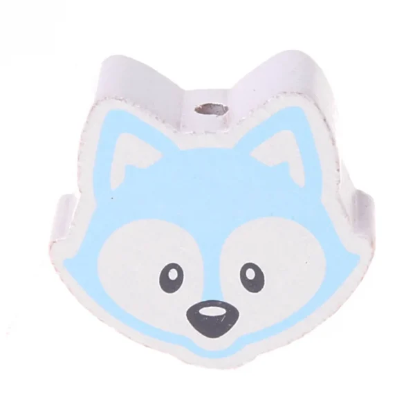 Motivperle Fuchs babyblau — Kiki-Ena Bastelmaterial Naturholz