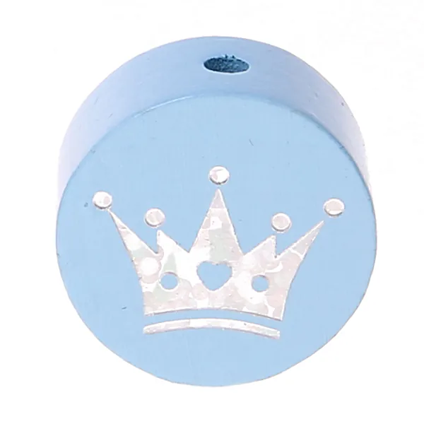 Motivperle Glitzerkrone babyblau — Kiki-Ena Bastelmaterial Naturholz Motivperle Glitzerkrone babyblau — Kiki-Ena Bastelmaterial Naturholz