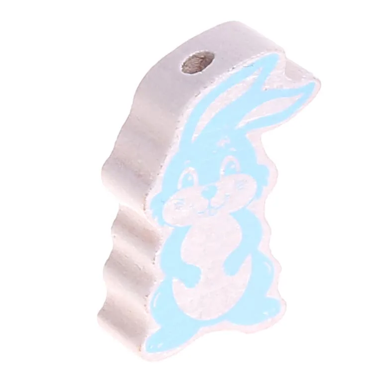 Motivperle Hase babyblau — Kiki-Ena Bastelmaterial Naturholz