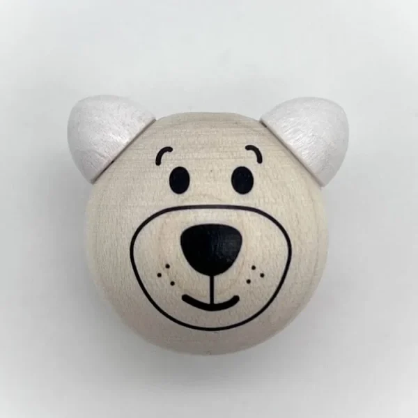 Tierkopf 3D Bärchen Bärenkopf 2 - SALE weiss — Kiki-Ena Bastelmaterial Naturholz