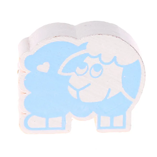Motivperle Schaf babyblau — Kiki-Ena Bastelmaterial Naturholz
