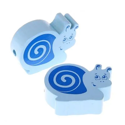 Motivperle Schnecke babyblau — Kiki-Ena Bastelmaterial Naturholz
