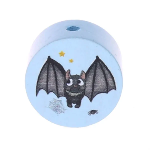 Motivperle Scheibe Fledermaus babyblau — Kiki-Ena Bastelmaterial Naturholz Motivperle Scheibe Fledermaus babyblau — Kiki-Ena Bastelmaterial Naturholz