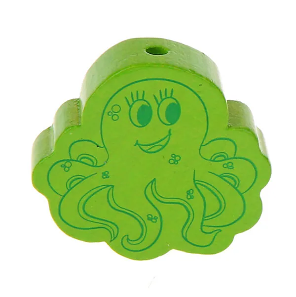 Motivperle Oktopus Gelbgrün — Kiki-Ena Bastelmaterial Naturholz Motivperle Oktopus Gelbgrün — Kiki-Ena Bastelmaterial Naturholz