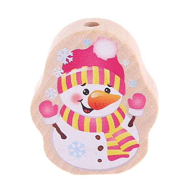 Schneemann Motivperle natur rosa — Kiki-Ena Bastelmaterial Naturholz Schneemann Motivperle natur rosa — Kiki-Ena Bastelmaterial Naturholz
