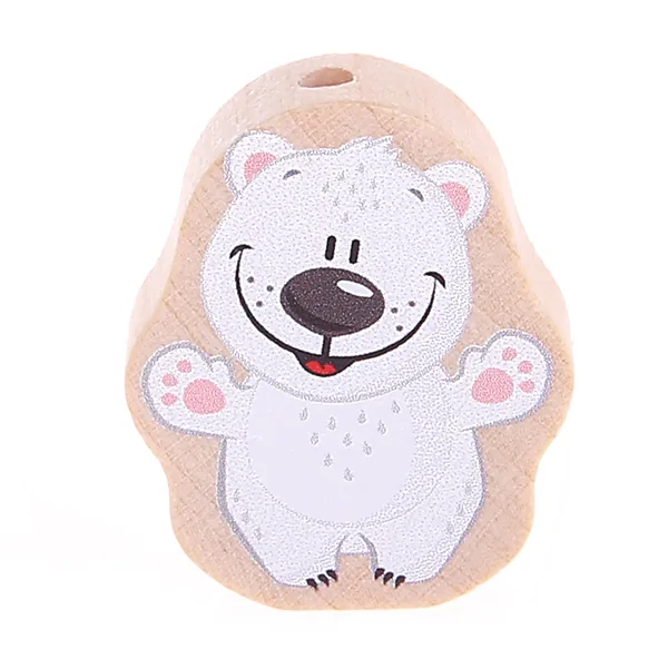 Motivperle Eisbär natur rosa — Kiki-Ena Bastelmaterial Naturholz Motivperle Eisbär natur rosa — Kiki-Ena Bastelmaterial Naturholz