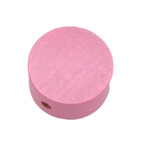 Holzperle - Scheibe 16mm blanko Babyrosa — Kiki-Ena Bastelmaterial Naturholz