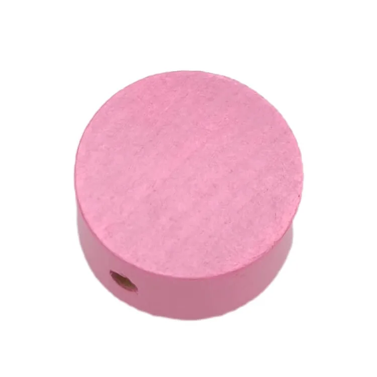 Holzperle - Scheibe 16mm blanko Babyrosa — Kiki-Ena Bastelmaterial Naturholz