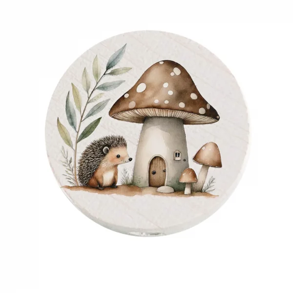 Motivperle Igel / Pilz Roh — Kiki-Ena Bastelmaterial Naturholz