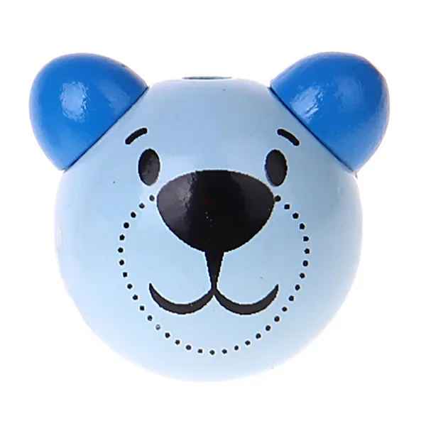 Motivperle 3D Bärchen Blau — Kiki-Ena Bastelmaterial Naturholz