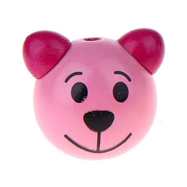 Motivperle 3D Bärchen III Babyrosa — Kiki-Ena Bastelmaterial Naturholz