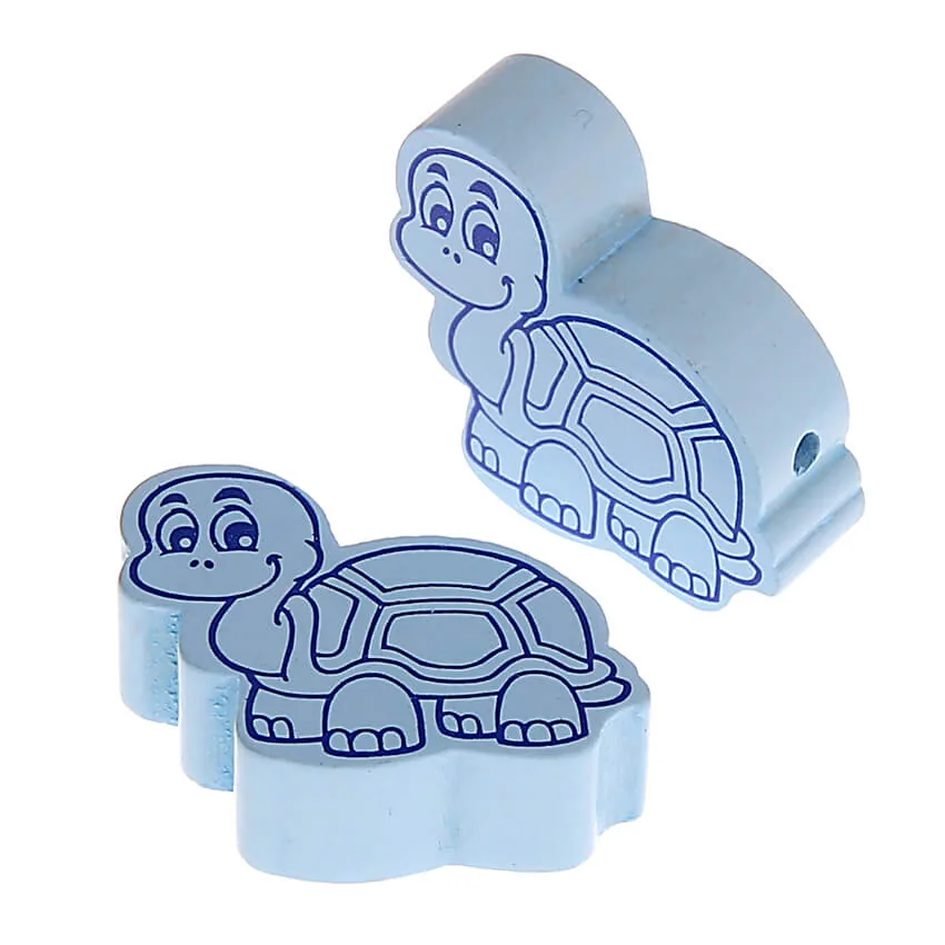 Motivperle Schildkröte • 10 Stück babyblau — Kiki-Ena Bastelmaterial Naturholz Motivperle Schildkröte • 10 Stück babyblau — Kiki-Ena Bastelmaterial Naturholz
