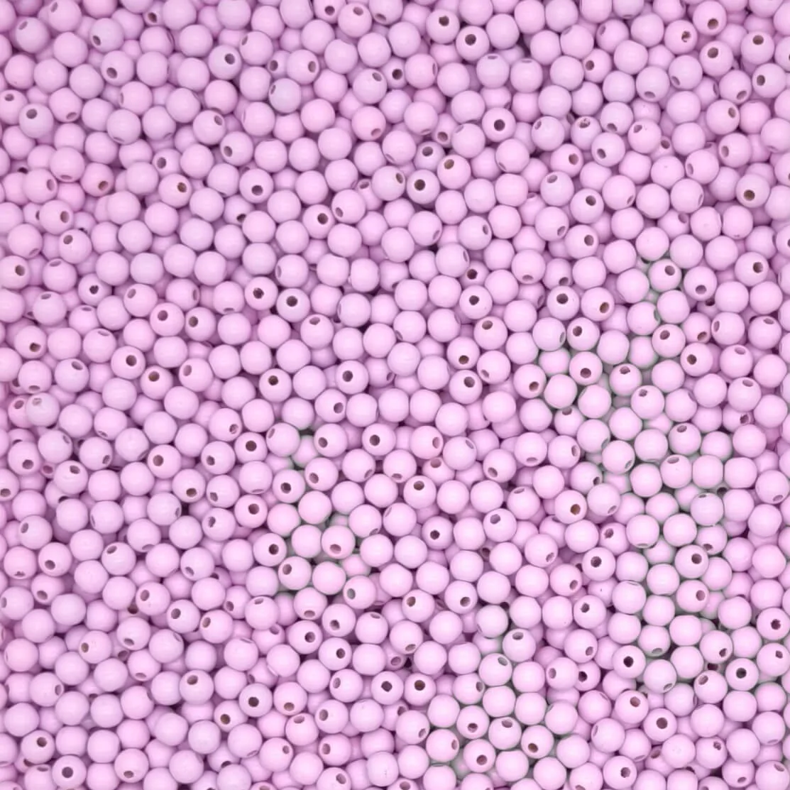 Großpackung • Holzperlen 6mm • 500 Stück rosa — Kiki-Ena Bastelmaterial Naturholz