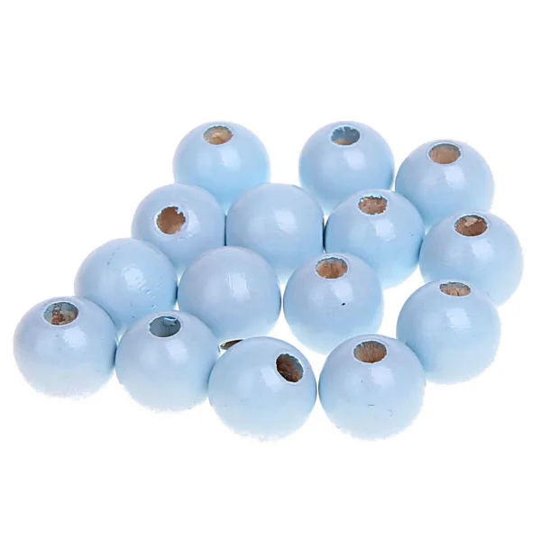 Holzperlen 10mm • 50 Stück babyblau — Kiki-Ena Bastelmaterial Naturholz Holzperlen 10mm • 50 Stück babyblau — Kiki-Ena Bastelmaterial Naturholz