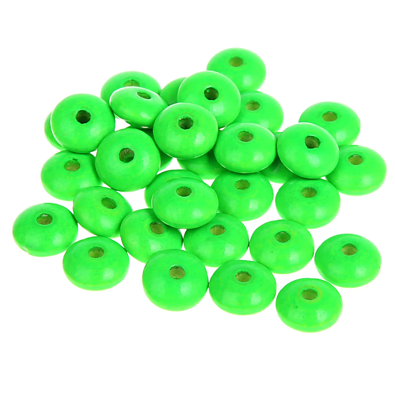 Neonlinsen 10mm • 50 Stück Neongrün — Kiki-Ena Bastelmaterial Naturholz
